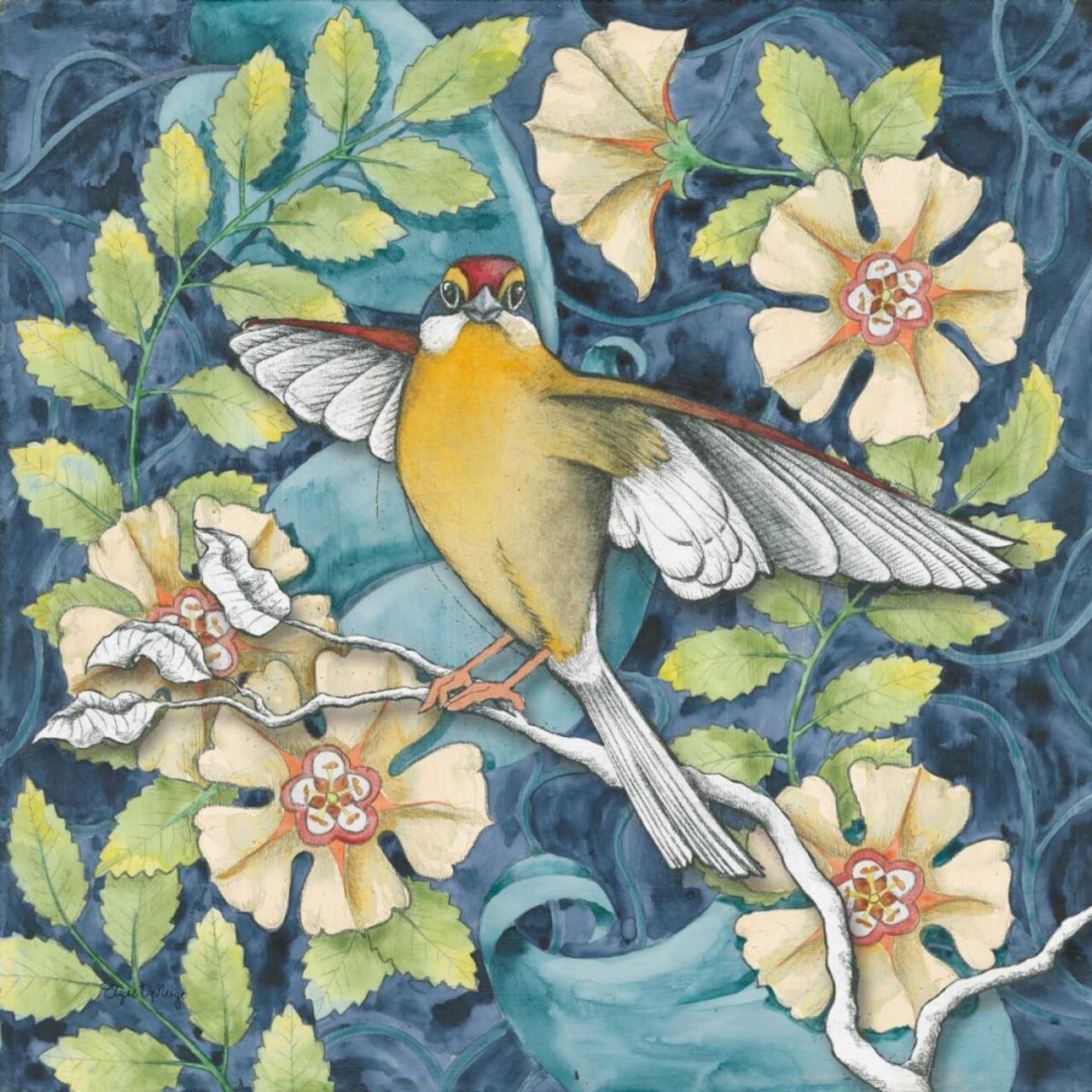 Arts and Crafts Bird IV Poster Print by Elyse DeNeige - Item # VARPDX28302